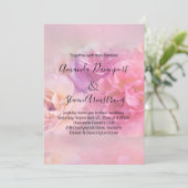 Invitation Joli Mariage photo de oeillets rose et blanc (Debout devant)