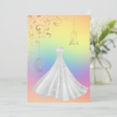 Invitation Joli Mariage Rainbow Pastel Birdcage (Debout devant)