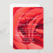 Invitation Joli mariage romantique à fleurs de rose rouge (Devant / Derrière)