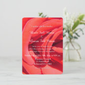 Invitation Joli mariage romantique à fleurs de rose rouge (Debout devant)