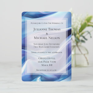 Invitation Joli Mariage romantique bleu pourpre