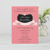Invitation Joli Mariage rose et noir (Debout devant)