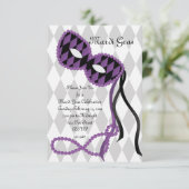 Invitation Joli masque pourpre (Debout devant)