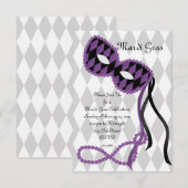 Invitation Joli masque pourpre (Devant / Derrière)