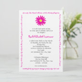 Invitation Joli message de la marguerite Texte Bat mitzvah ro (Debout devant)