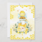Invitation Joli Miel Abeille Jaune Baby shower de verdure fle (Dos)