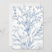 Invitation Joli modèle floral bleu deux Mariage photo (Dos)