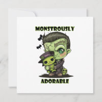 Joli monstre de Frankenstein avec peluche