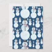 Invitation Joli motif aquarelle d'un bonhomme de neige bleu g (Dos)
