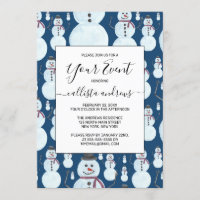 Joli motif aquarelle d'un bonhomme de neige bleu g