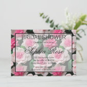 Invitation Joli motif fleuri rose boho (Debout devant)