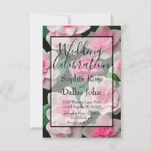 Invitation Joli motif fleuri rose boho (Devant)