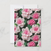 Invitation Joli motif fleuri rose boho (Dos)