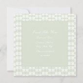 Invitation Joli Motif vert pâle (Dos)
