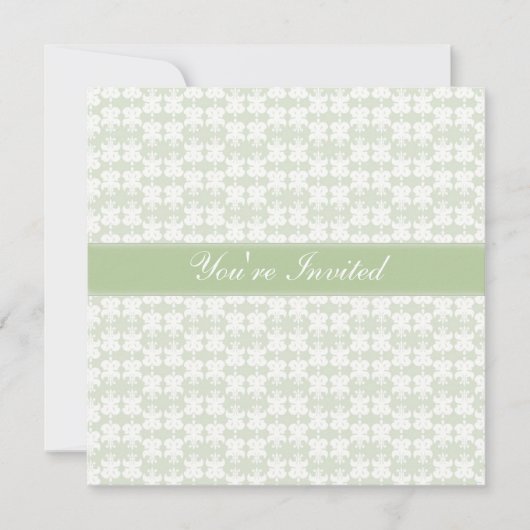 Invitation Joli Motif vert pâle (Devant)