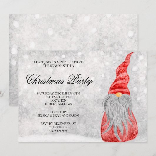 Invitation Joli Nisse Noël (Devant / Derrière)