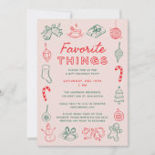 Invitation Joli Noël Doodles Favoris Fête (Devant)