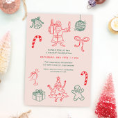Invitation Joli Noël Doodles Fêtes Fête