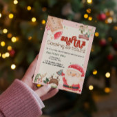 Invitation Joli Noël enfants Père Noël fête de vacances invit