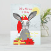 Invitation Joli Noël Lapin Lapin Peronorisé (Debout devant)