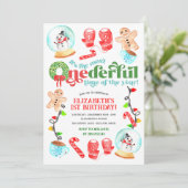 Invitation Joli Noël Merveilleux Premier Anniversaire (Debout devant)