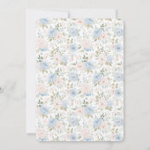 Invitation Joli Nœud dans Fleurs de Teinte Bleue Mariage (Dos)
