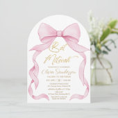 Invitation Joli noeud ruban rose Coquette pour arche de Bat M (Debout devant)