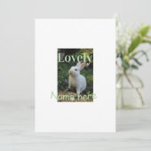 Invitation Joli nom de photo de lapin de compagnie vert paste (Debout devant)