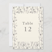 Invitation Joli nombre de table de fleurs sauvages (Devant)