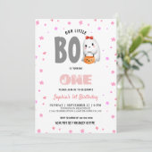 Invitation Joli Notre Petit Boo Rose Anniversaire (Debout devant)