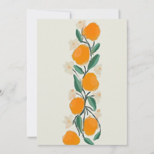 Invitation Joli Orange Sweet Botanique Floral Anniversaire (Dos)