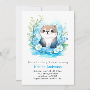 Invitation Joli Otter Enchanted Whimsical Boy Baby shower