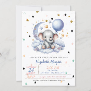 Invitation Joli ours en peluche étoile la princesse Baby Show