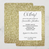 Invitation Joli Pailleté Or   (Devant / Derrière)
