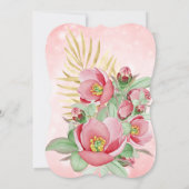 Invitation Joli palmier doré rose fleuri (Dos)