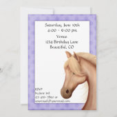 Invitation Joli Palomino Cheval Violet Anniversaire Invitatio (Dos)