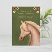 Invitation Joli Palomino et Cheval de Fleurs Anniversaire Inv (Debout devant)