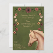 Invitation Joli Palomino et Cheval de Fleurs Anniversaire Inv (Dos)