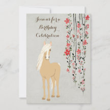 Joli Palomino Pony et Cheval des Fleurs Anniversai