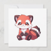 Invitation  joli panda roux (Dos)