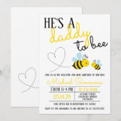 Invitation Joli papa jaune à Baby shower d'abeille (Devant / Derrière)