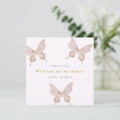 Invitation Joli Papillon Dama Proposition Quinceanera (Debout devant)