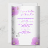 Invitation Joli papillon floral Lilac fête d'anniversaire SML (Dos)