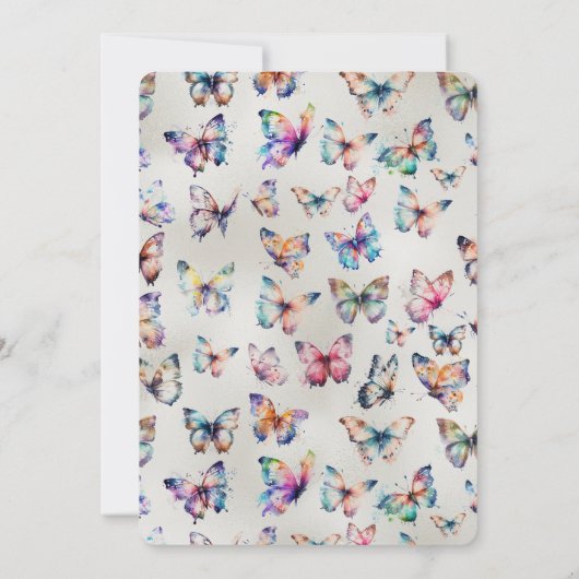 Invitation Joli papillons Pearl (Dos)