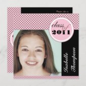 Invitation Joli parti Pois de graduation moderne (Devant / Derrière)