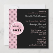 Invitation Joli parti Pois de graduation moderne (Dos)
