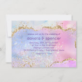 Invitation Joli Pastel Agate | Mariage d'aquarelle arc-en-cie (Devant)