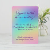 Invitation Joli Pastel Rainbow Mariage dégradé (Debout devant)