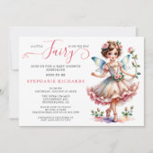 Invitation Joli Peach Flower Baby shower Floral (Devant)