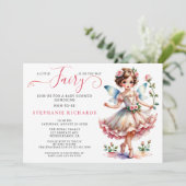 Invitation Joli Peach Flower Baby shower Floral (Debout devant)